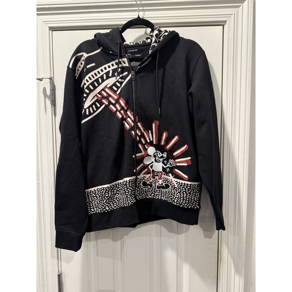 Coach Other - NWT Coach x Keith Haring x Disney Mickey Mouse Zip Up Hoodie Sweatshirt SM